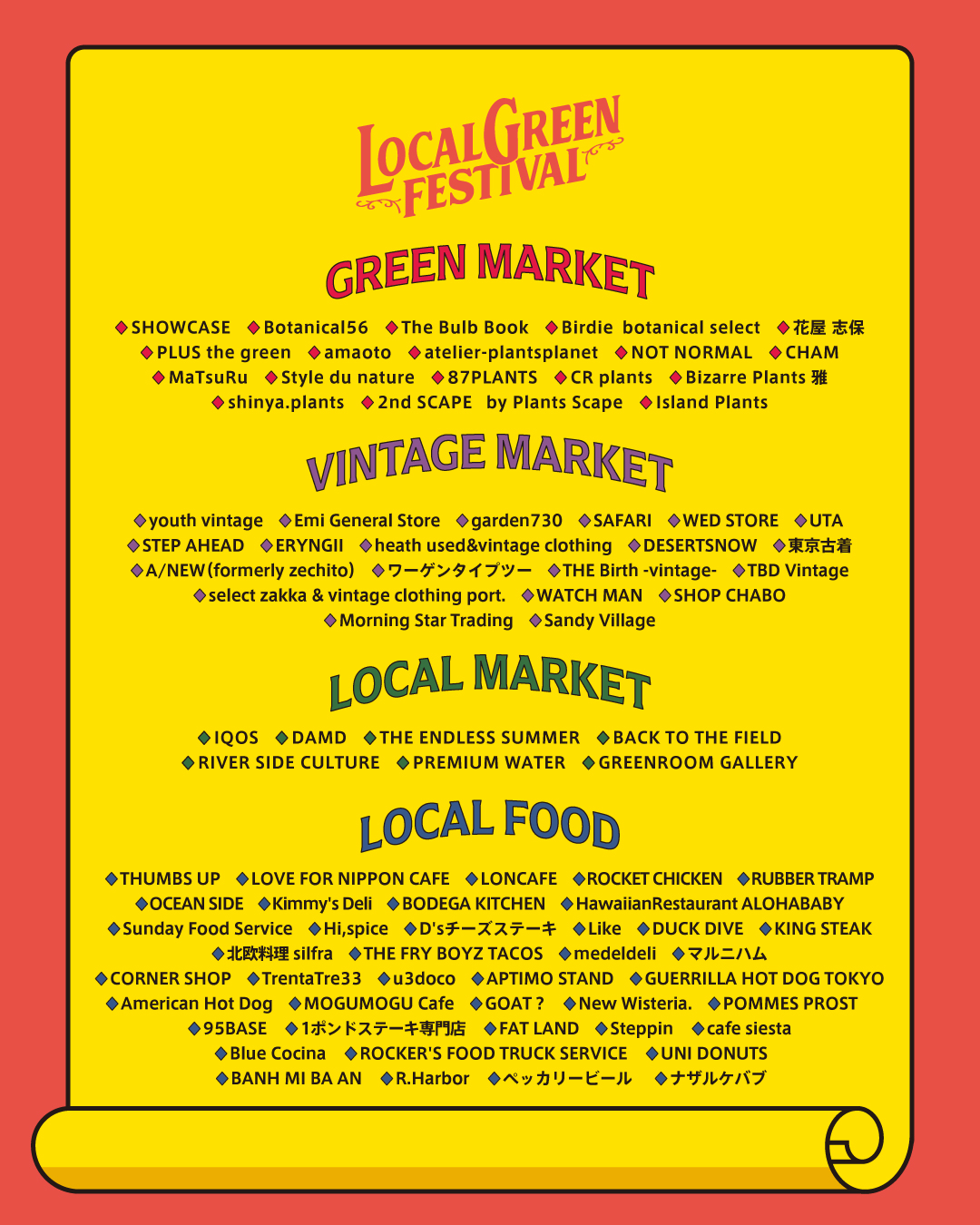 Final Market Lineup Announced